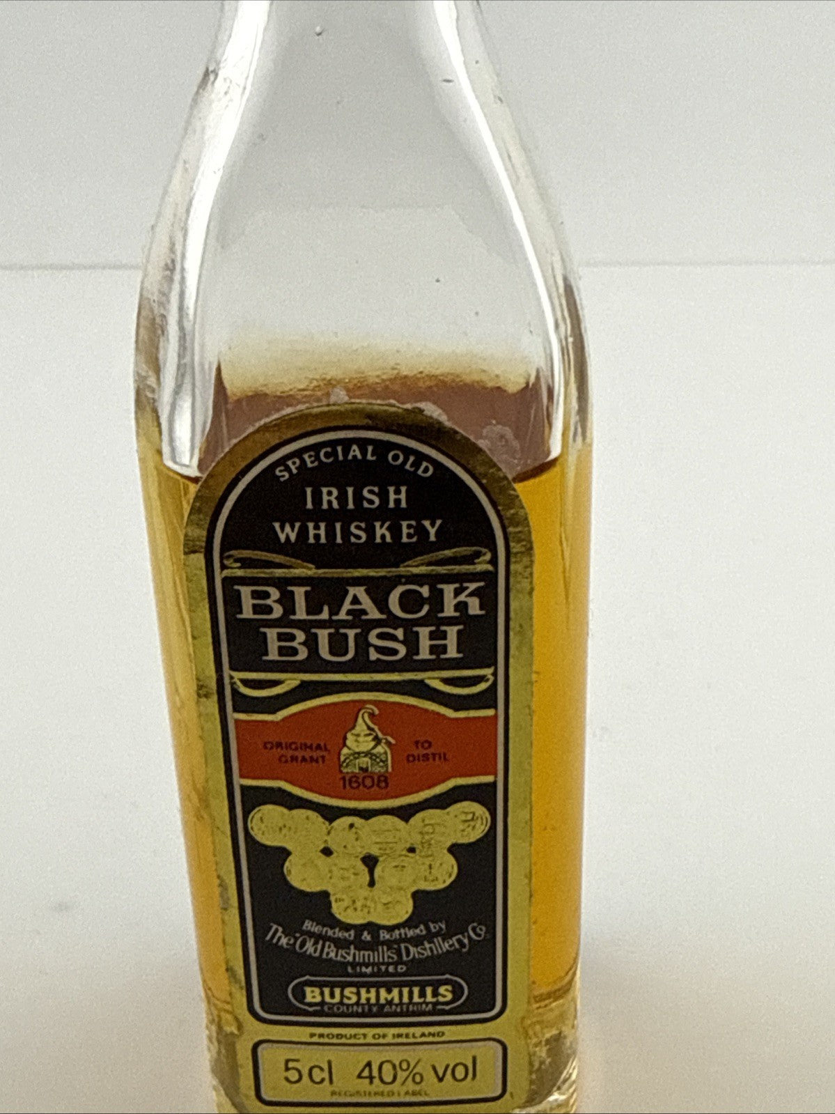Vintage Bushmills Black Bush Irish Whiskey Miniature c.1980s–1990s 5 cl