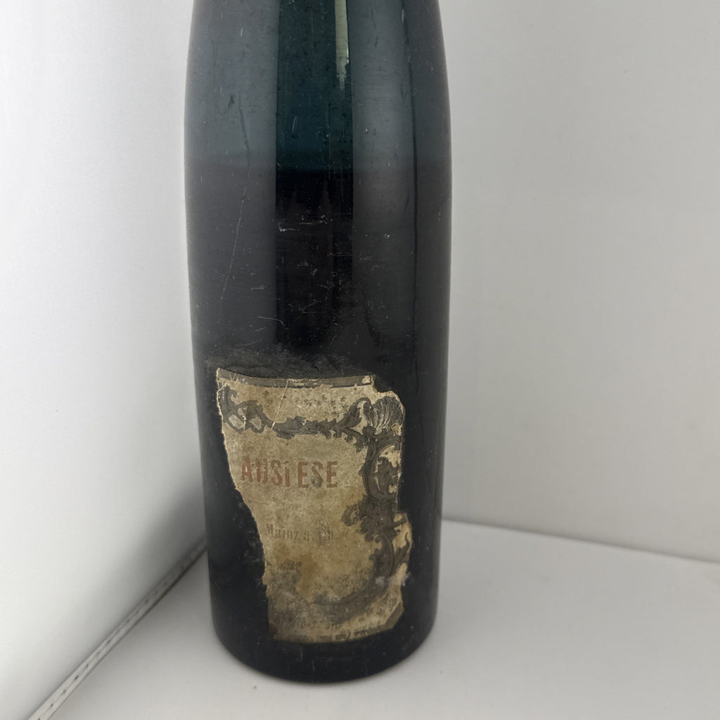 Antique 1921 German Auslese Wine Bottle Mainz Seal Original Capsule
