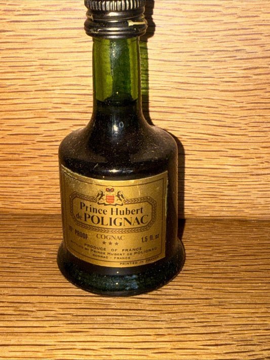 Prince Hubert De polignac 3 star cognac  1970s 70 % proof Miniature Full