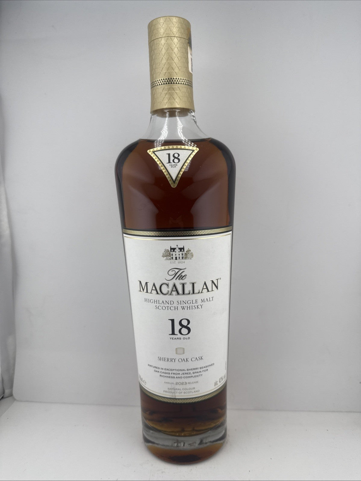 The Macallan 18 Year Old Sherry Oak Cask Single Malt Scotch Whisky 70cl 2023
