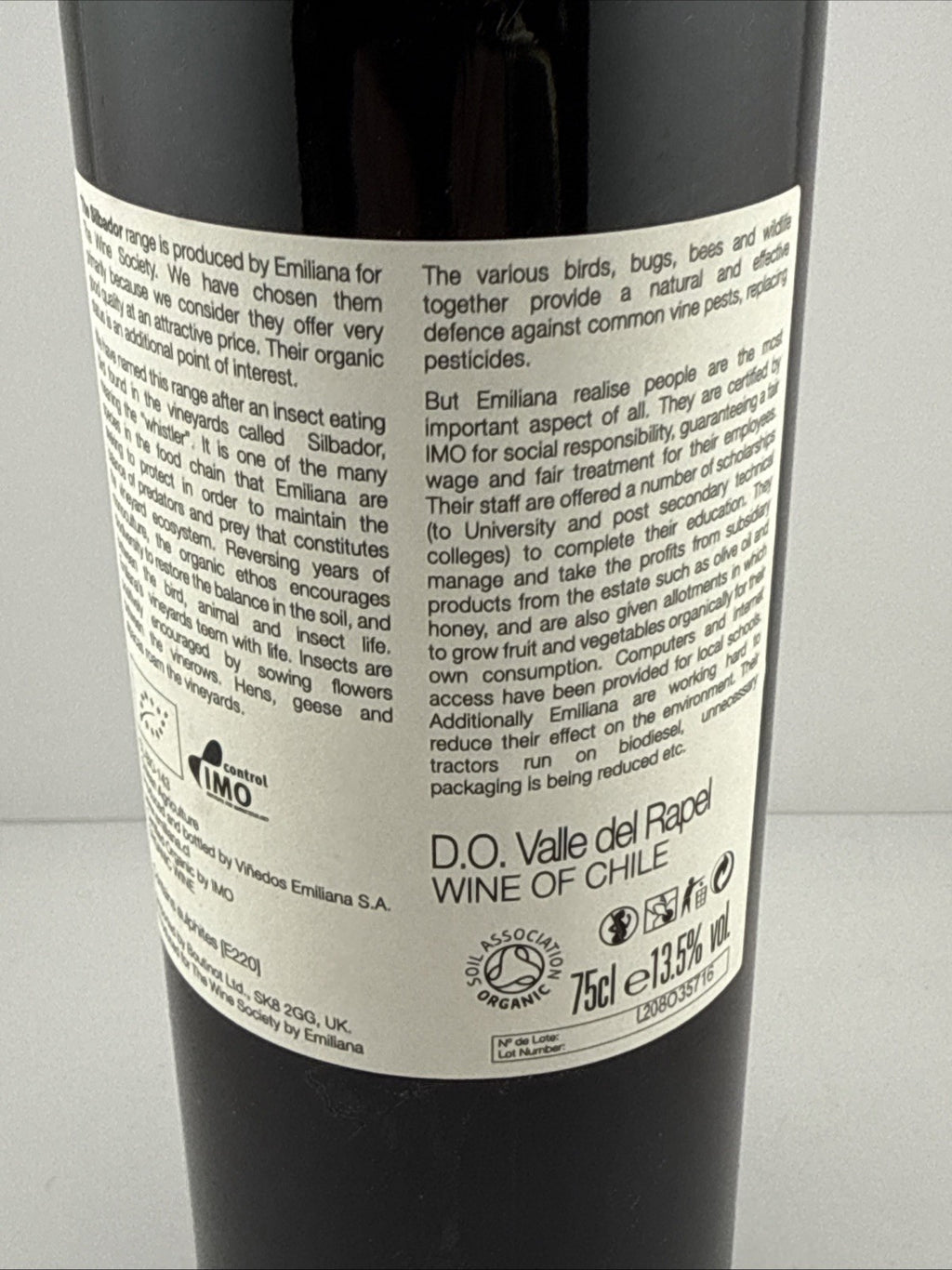 Silbador Organic Merlot 2015 Chile Emiliana Valle del Rapel 75cl