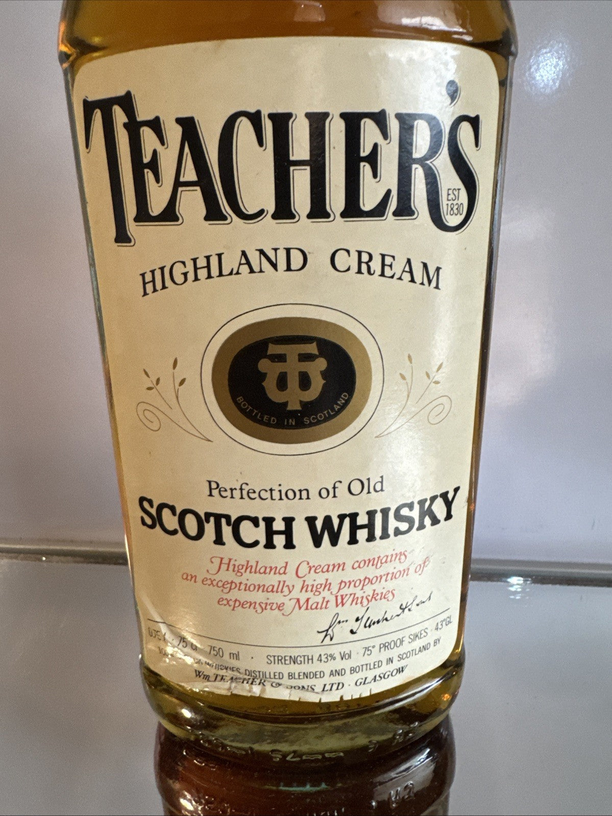 1970s Teachers Highland Cream  75% Proof Vintage matured - Whiskey