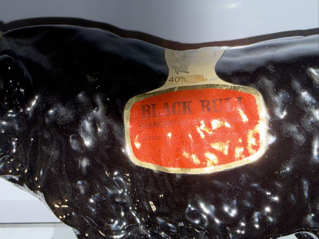 Black Bull Blended Scotch Whisky decanter produced by George Willsher & Co 1970s