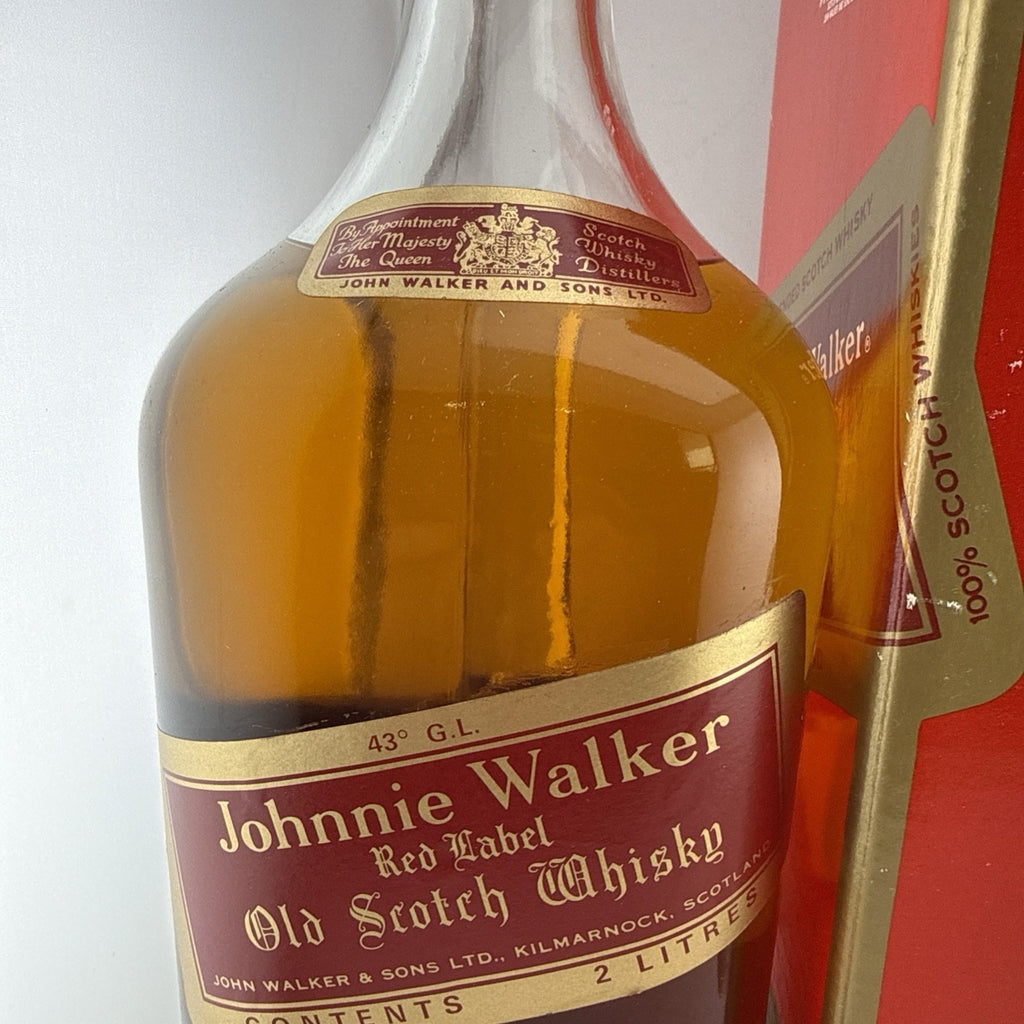 Johnnie Walker Red Label 2L 43% Scotch Whisky Boxed 1970s Vintage