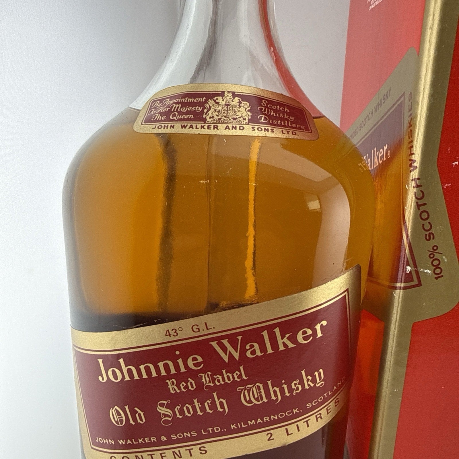Johnnie Walker Red Label 2L 43% Scotch Whisky Boxed 1970s Vintage