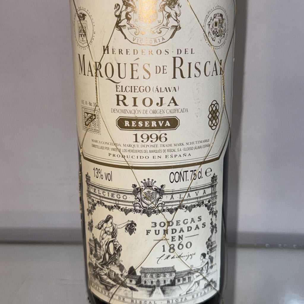 bottle of Marqués de Riscal Rioja Reserva 1996