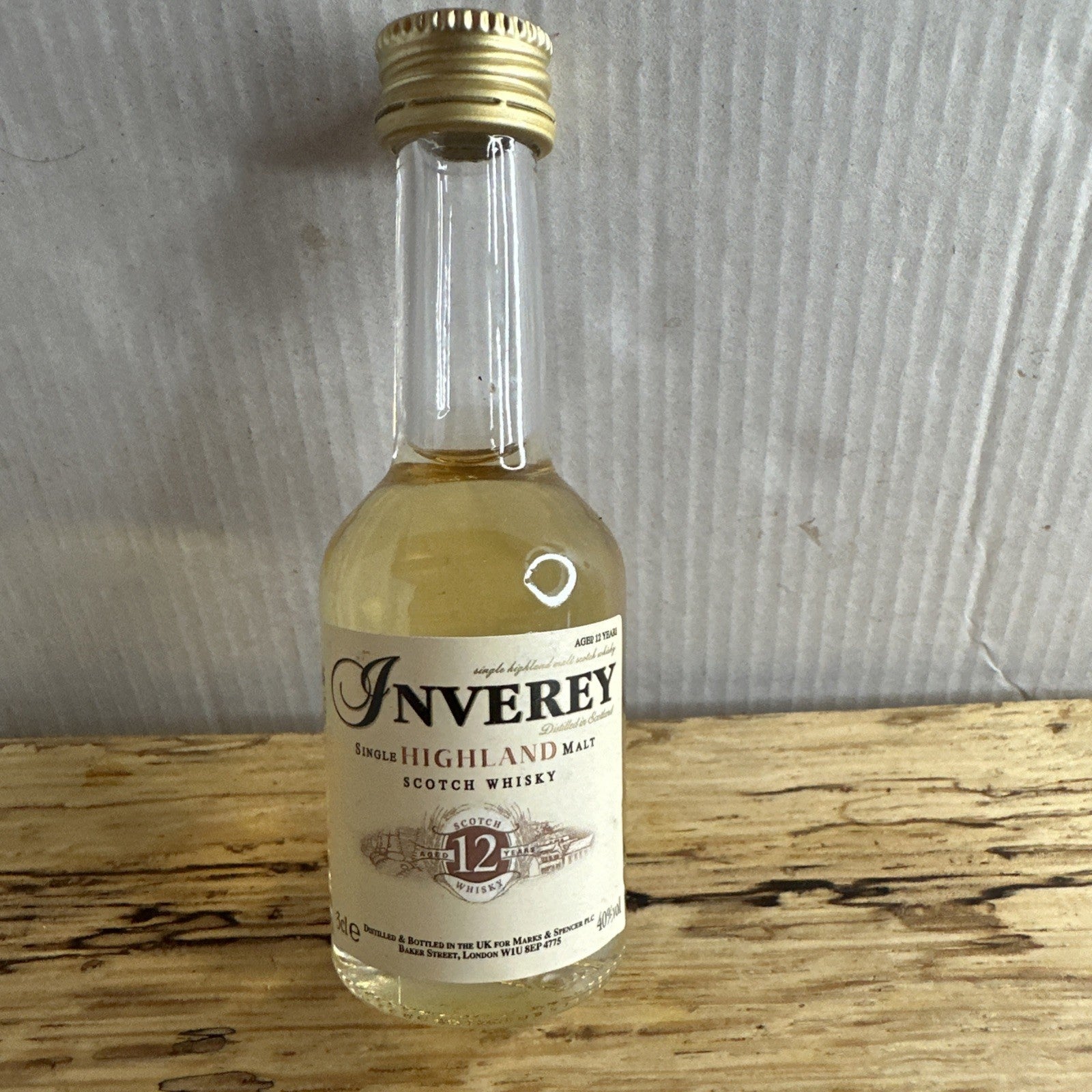 Inverey 12 Year Old Highland Single Malt Scotch Whisky miniature