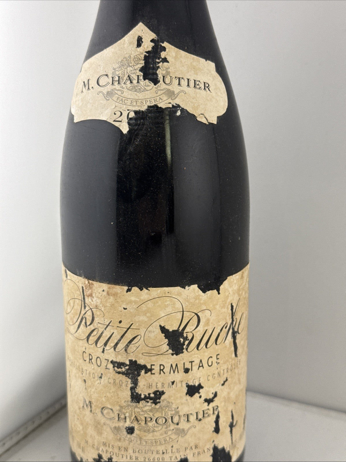 M Chapoutier Petite Ruche Crozes-Hermitage 2001 Rhône Wine Poor Label