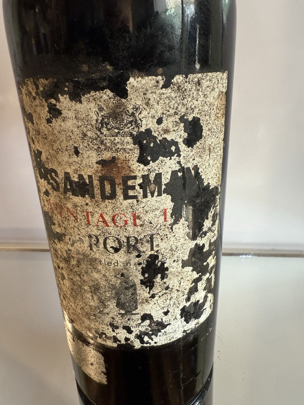 Sandemans 1965 vintage port Labels In Poor Cond. Capsule Intact