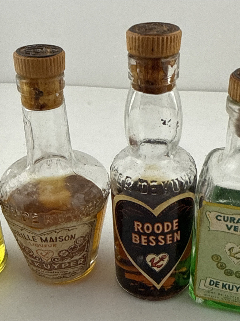 Vintage De Kuyper Miniature Liqueurs Job Lot 5 Bottles Gin Curaçao Kummel