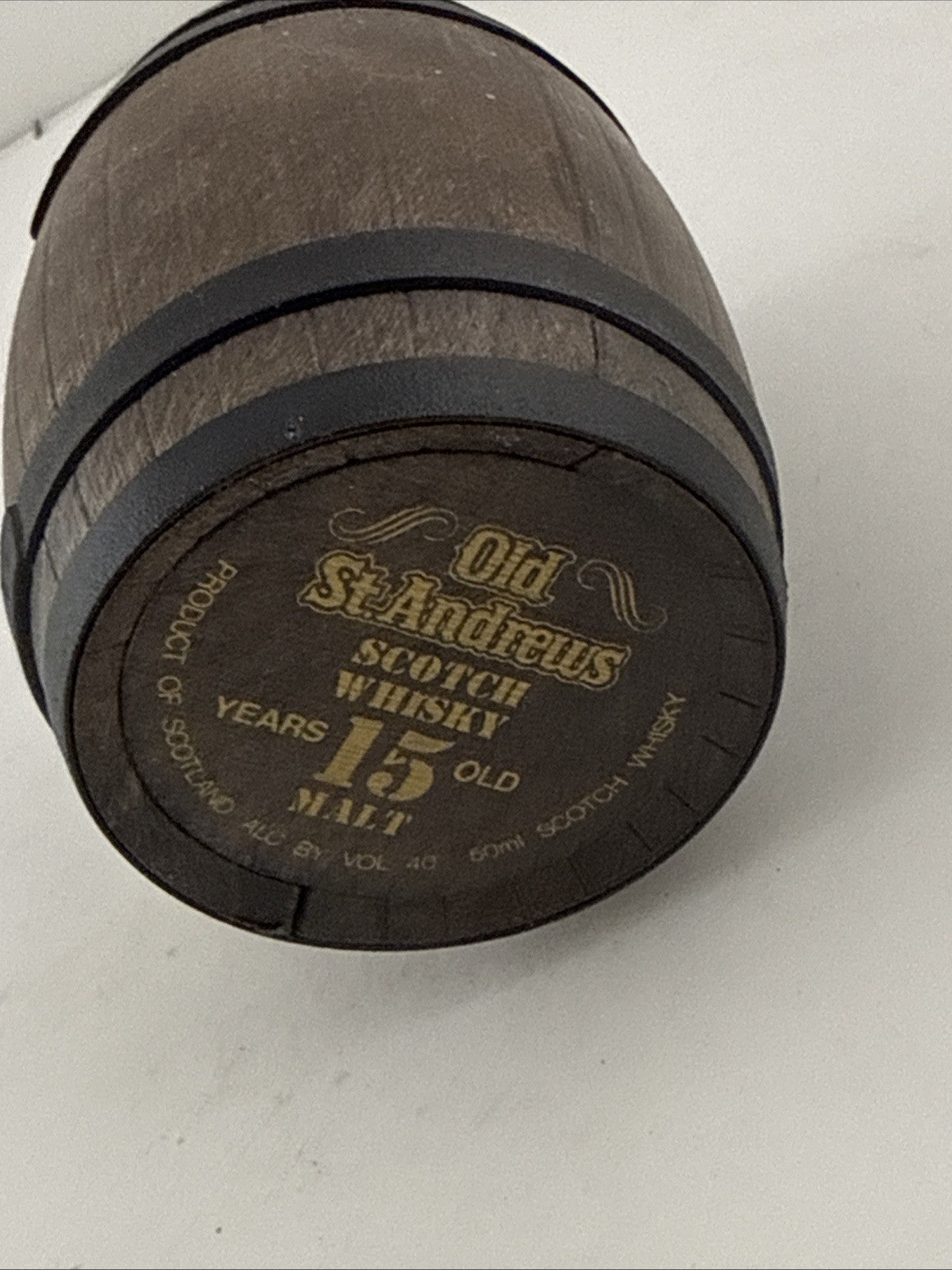 Vintage Old St Andrews 15 Year Old Malt Scotch Whisky Barrel Miniature 50ml