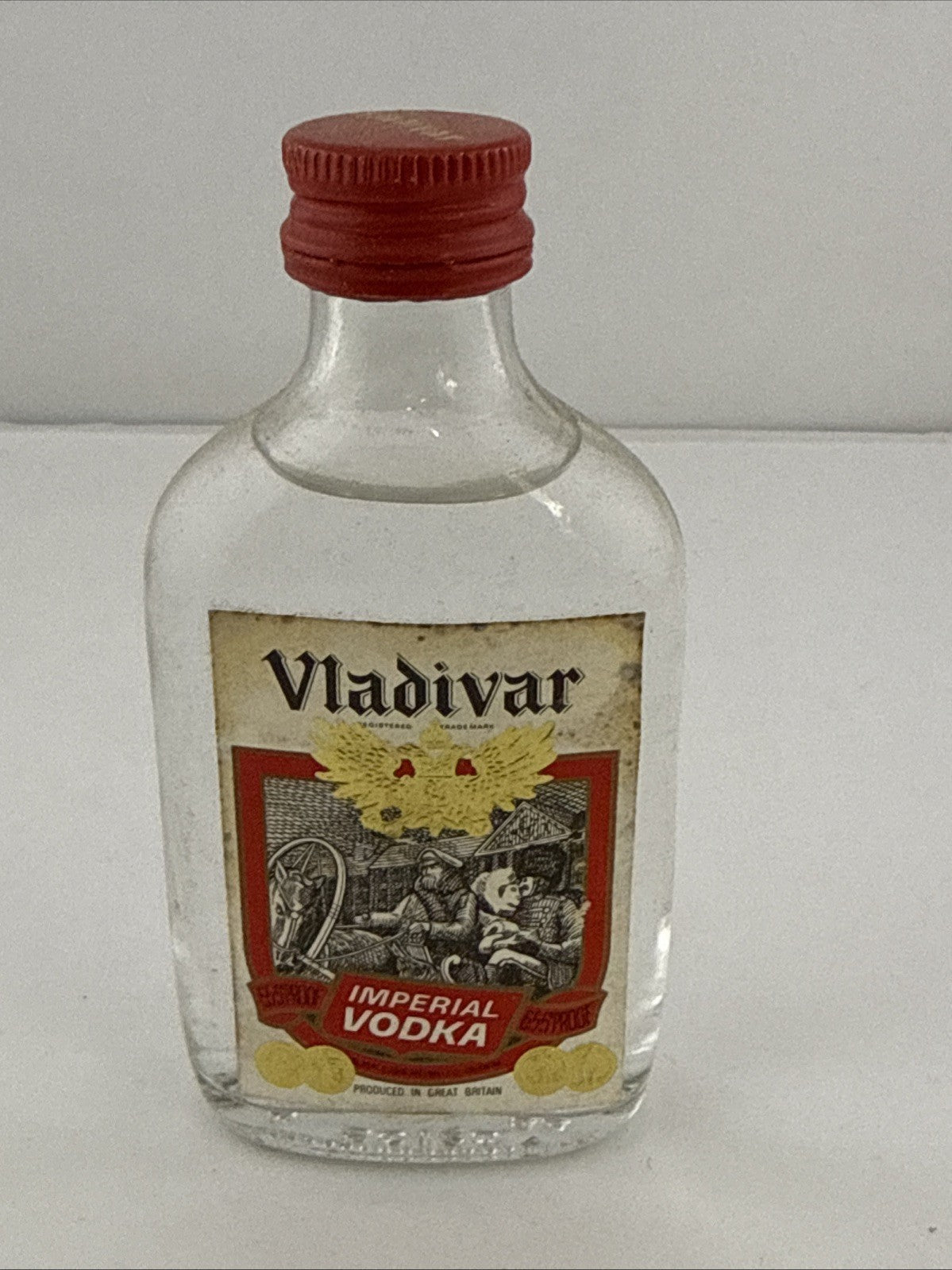 Vintage 1970s Vladivar Imperial Vodka Miniature 5cl Full Proof Era UK