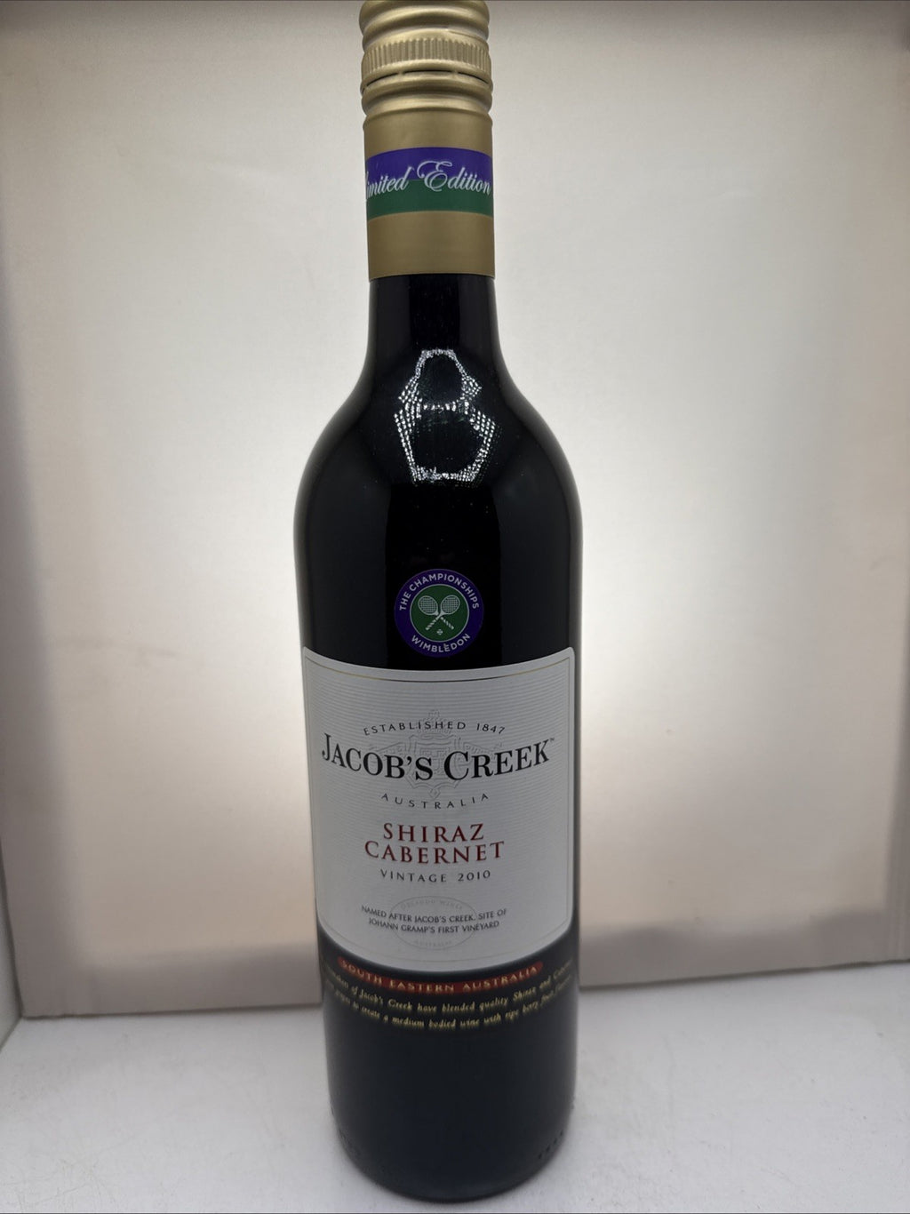 Jacobs Creek Shiraz Cabernet 2010 Wimbledon Edition 16yo Australian Red