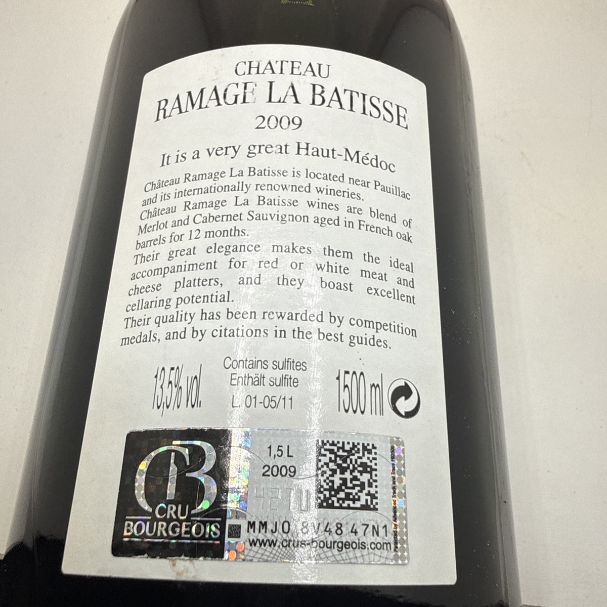 Château Ramage La Batisse 2009 (Haut‑Médoc Cru Bourgeois) 1.5l Magnum