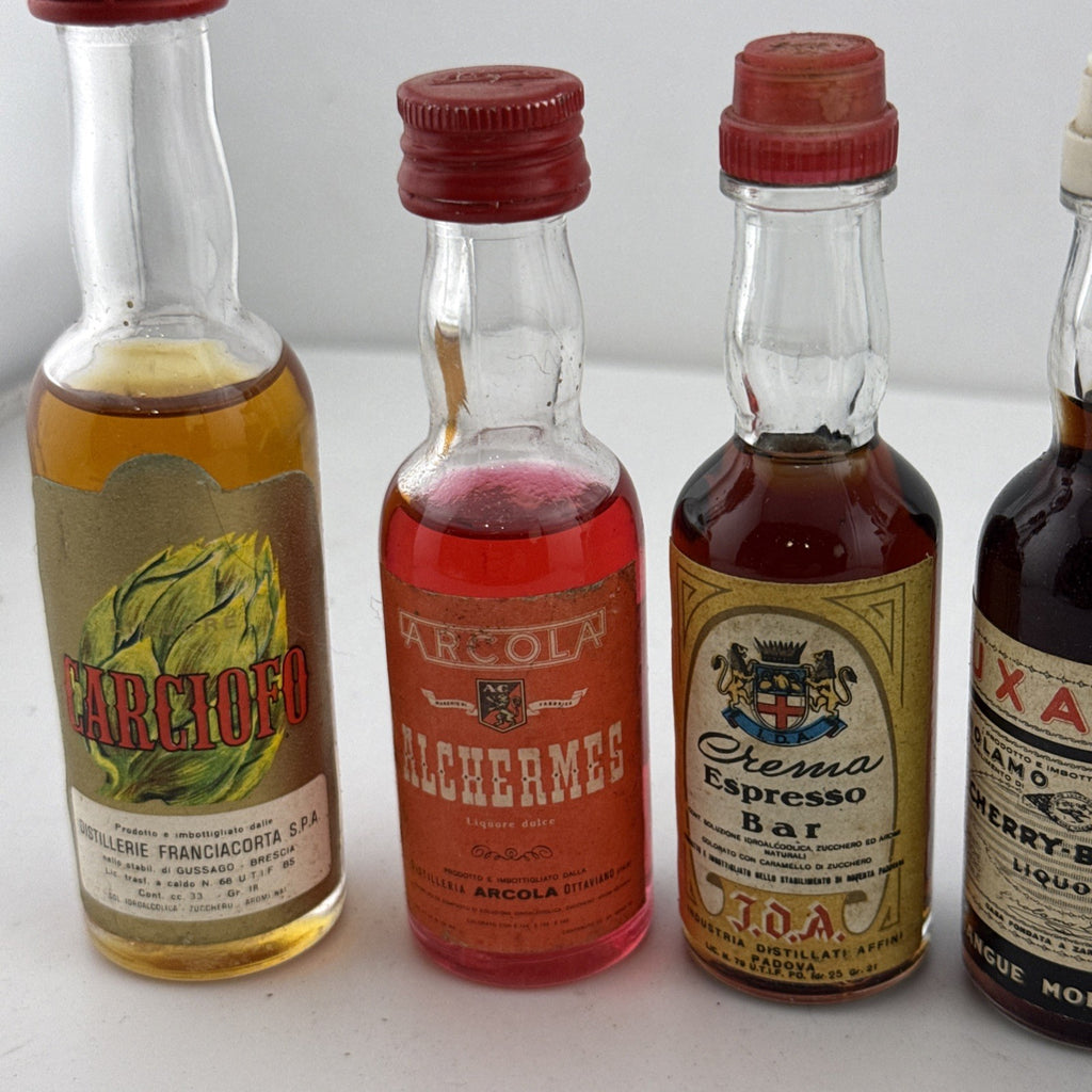 Vintage Italian Liqueur Miniatures Set Luxardo Creme Espresso 1960s/70s
