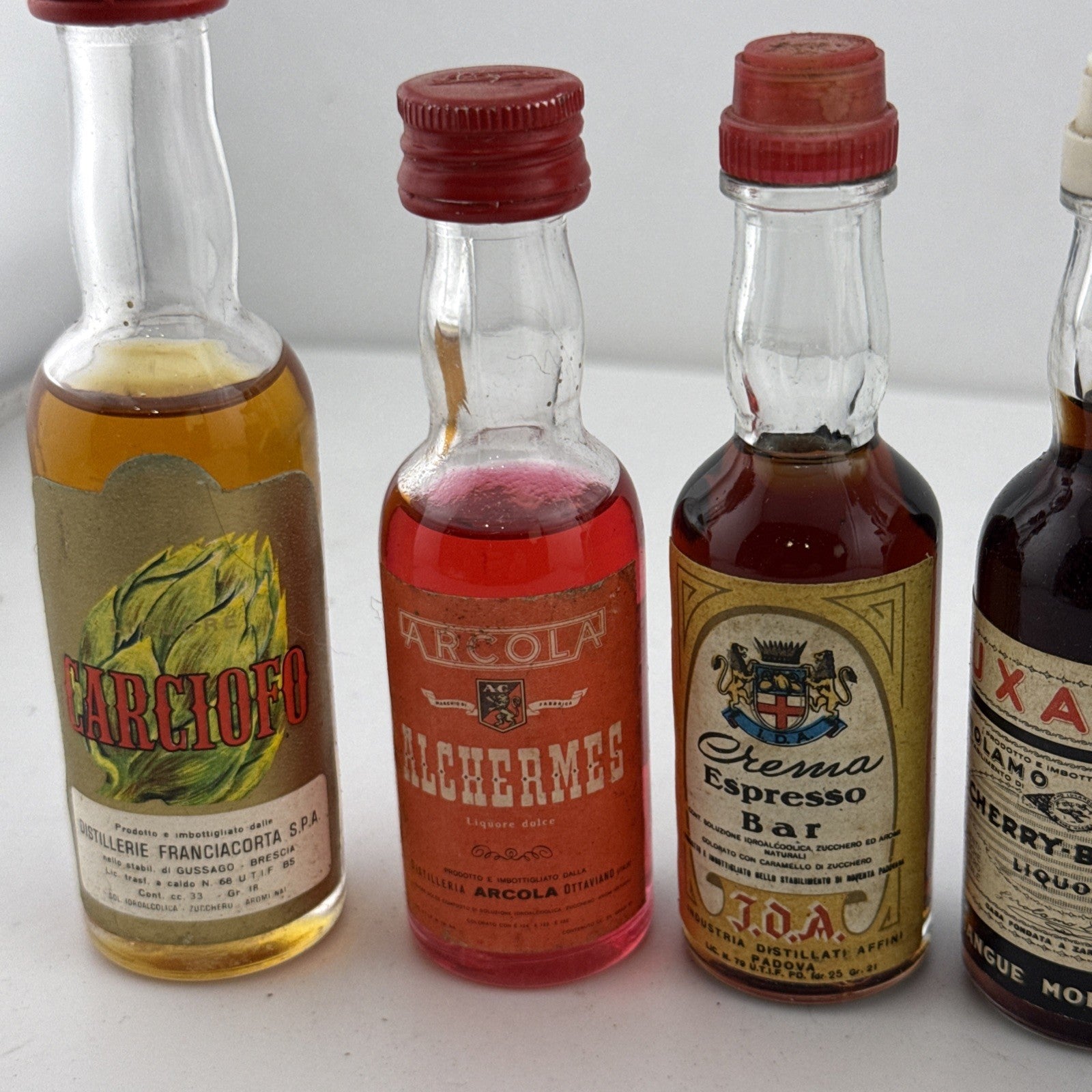 Vintage Italian Liqueur Miniatures Set Luxardo Creme Espresso 1960s/70s