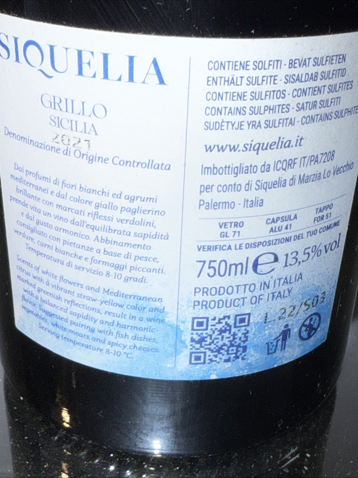 Siquelia “Elementi” Grillo Sicilia DOC