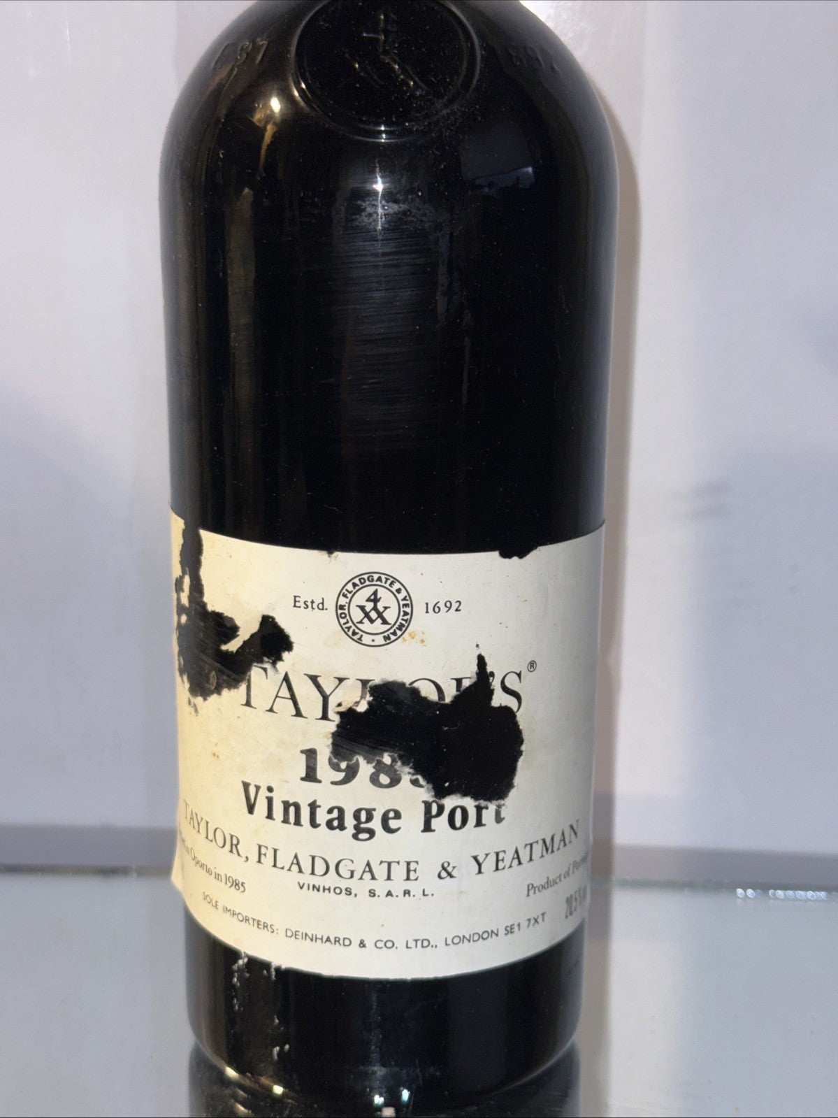 Taylor's 1983 Vintage Port Slightly Torn Label