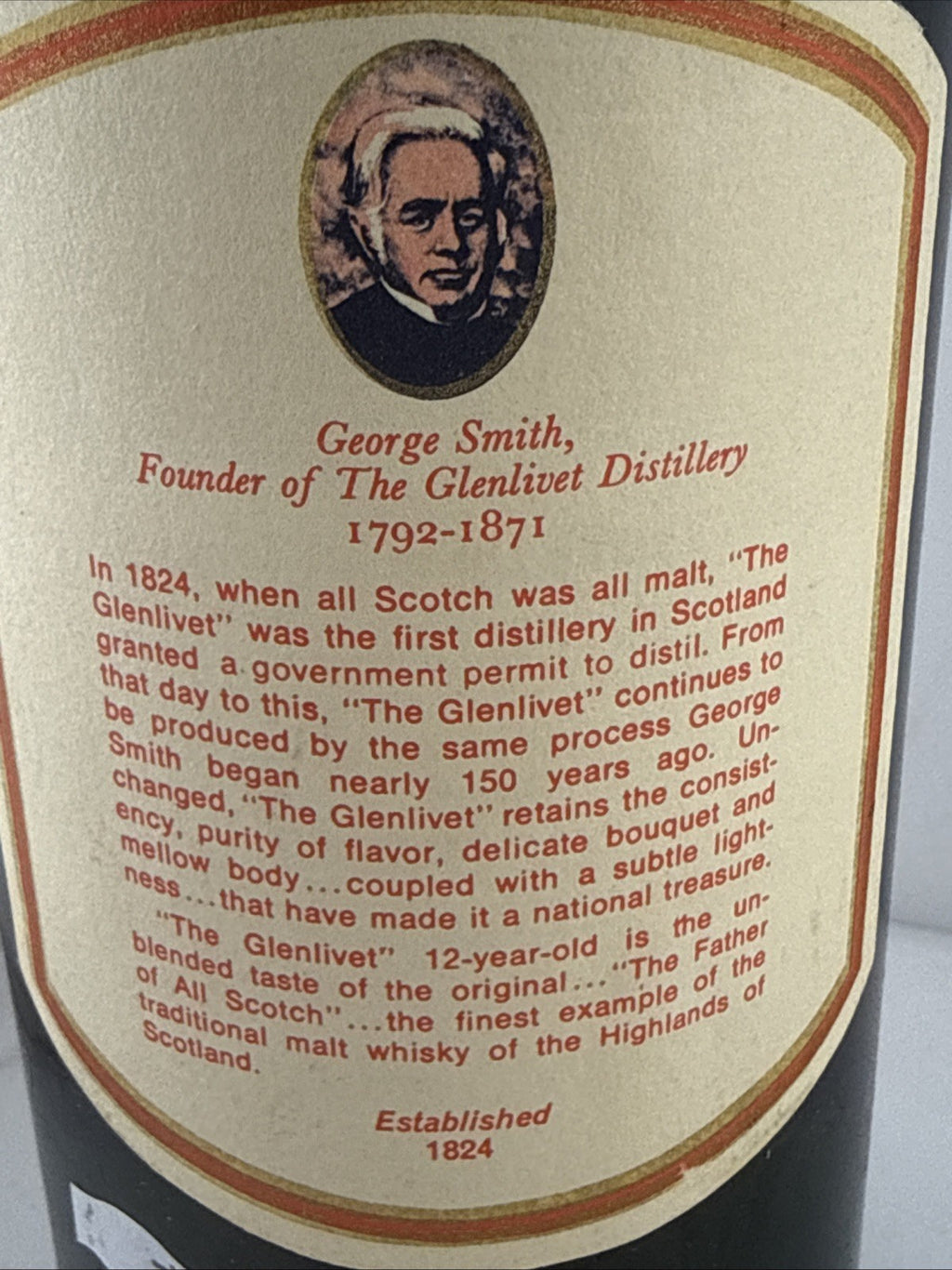 The Glenlivet 12 Year Old 26⅔ Fl Oz 70 Proof Vintage Single Mal
