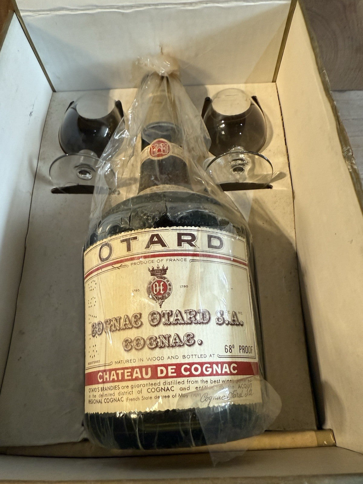 Otard 1940s Cognac Full In Original Box With 2 Glasses Collectors Piece 68%proof