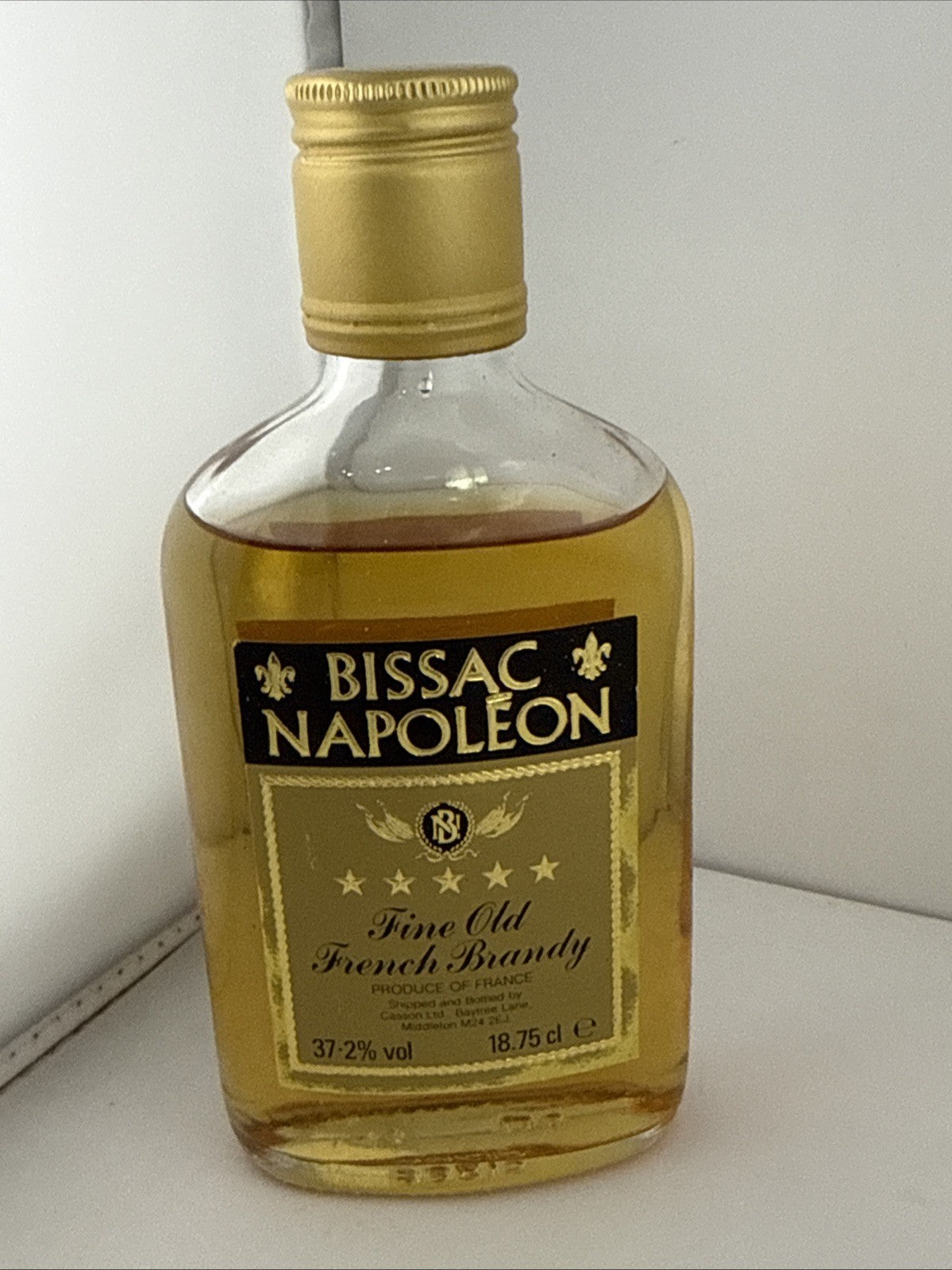 Vintage Bissac Napoleon French Brandy Miniature 18.75cl 37.2% Vol 1980s