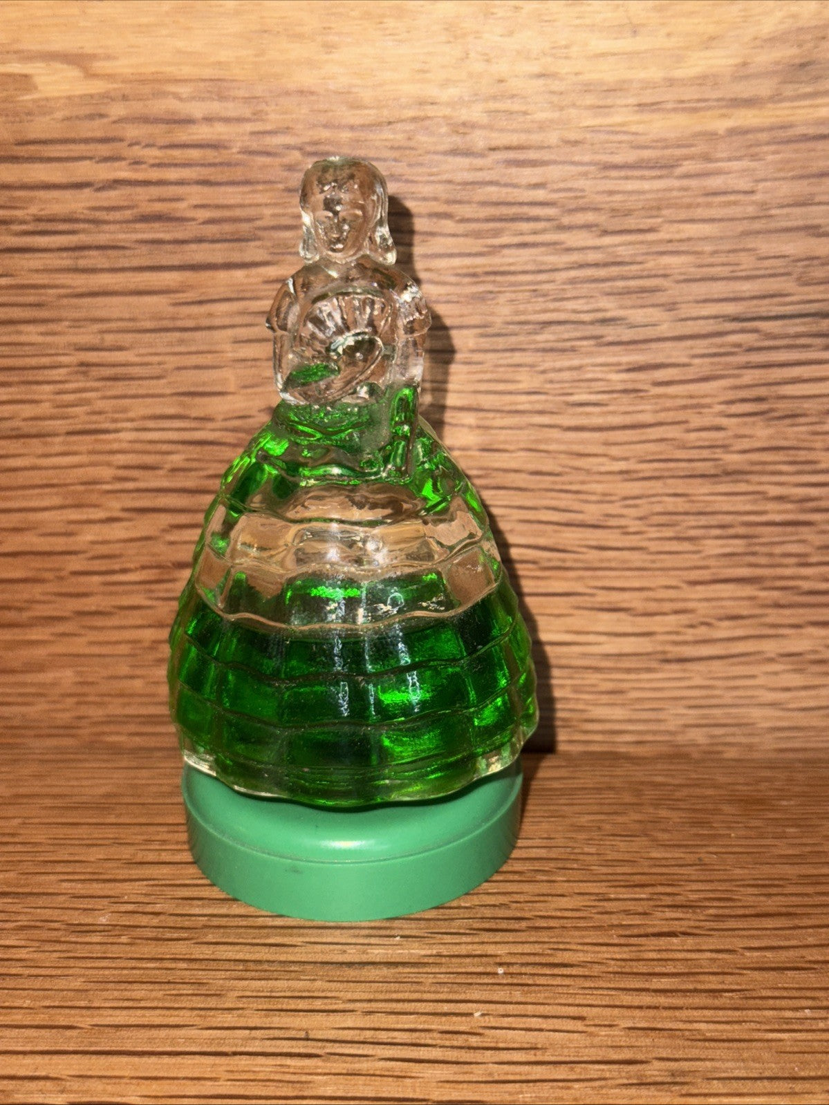 Glass Miniature Lady With Green Liqueur Mint? 1980s?