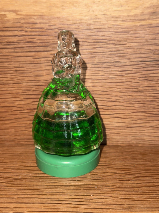 Glass Miniature Lady With Green Liqueur Mint? 1980s?