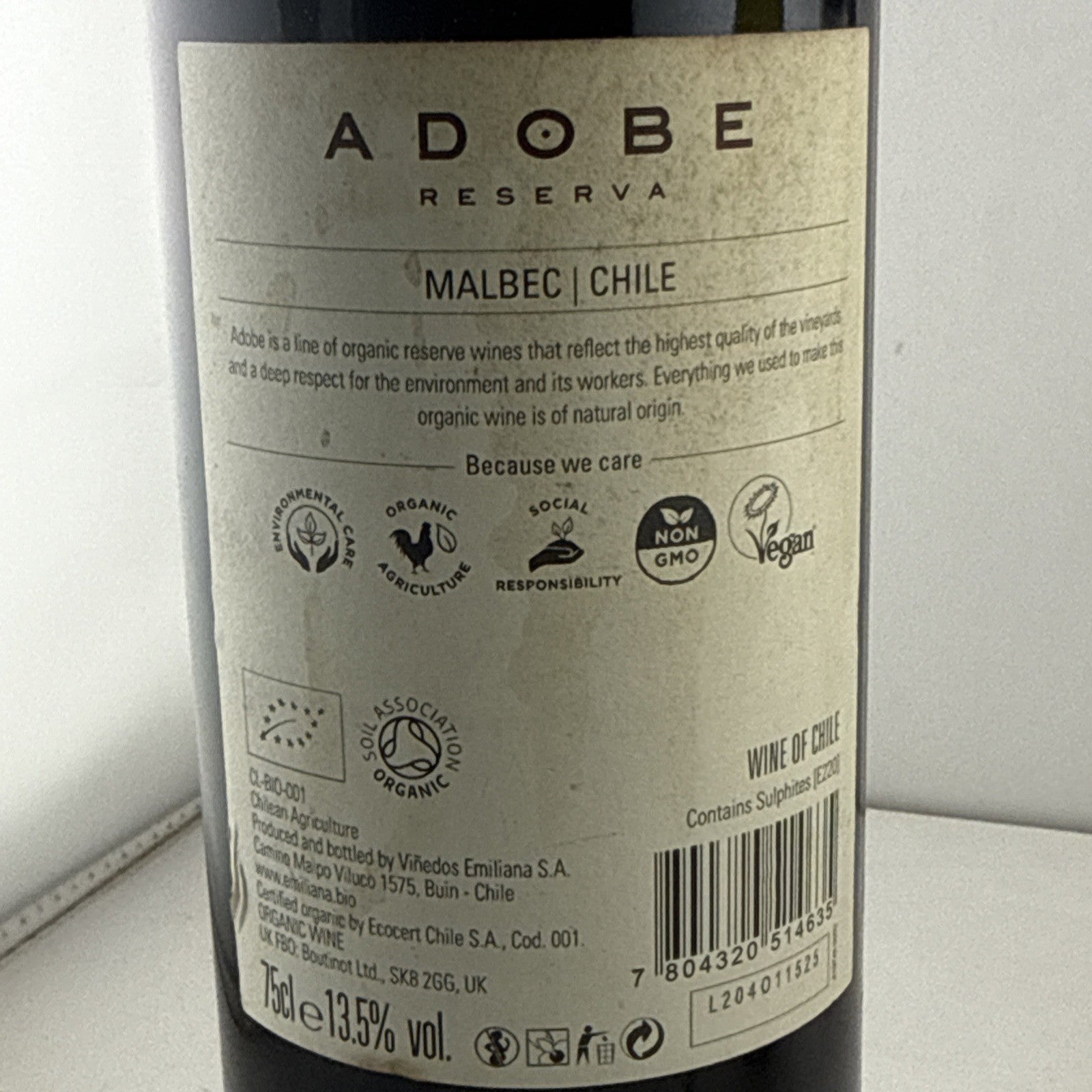 Emiliana Adobe Reserva Organic Malbec 2023 Chile 75cl 13.5%