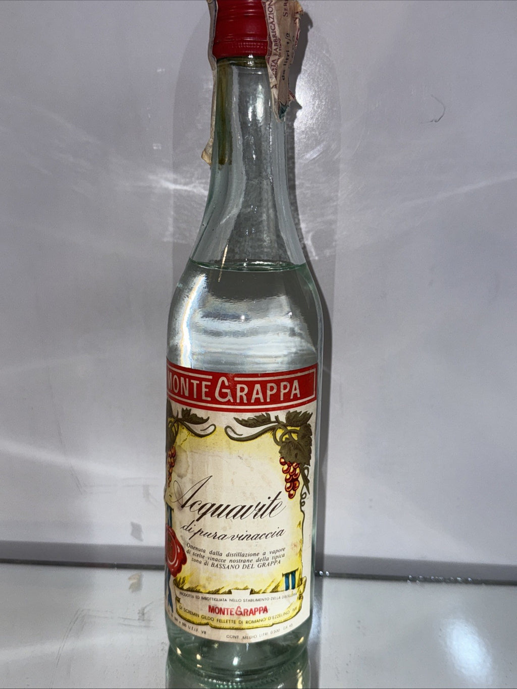Acquavite di pura vinaccia” produced by Distilleria Monte Grappa 1970s