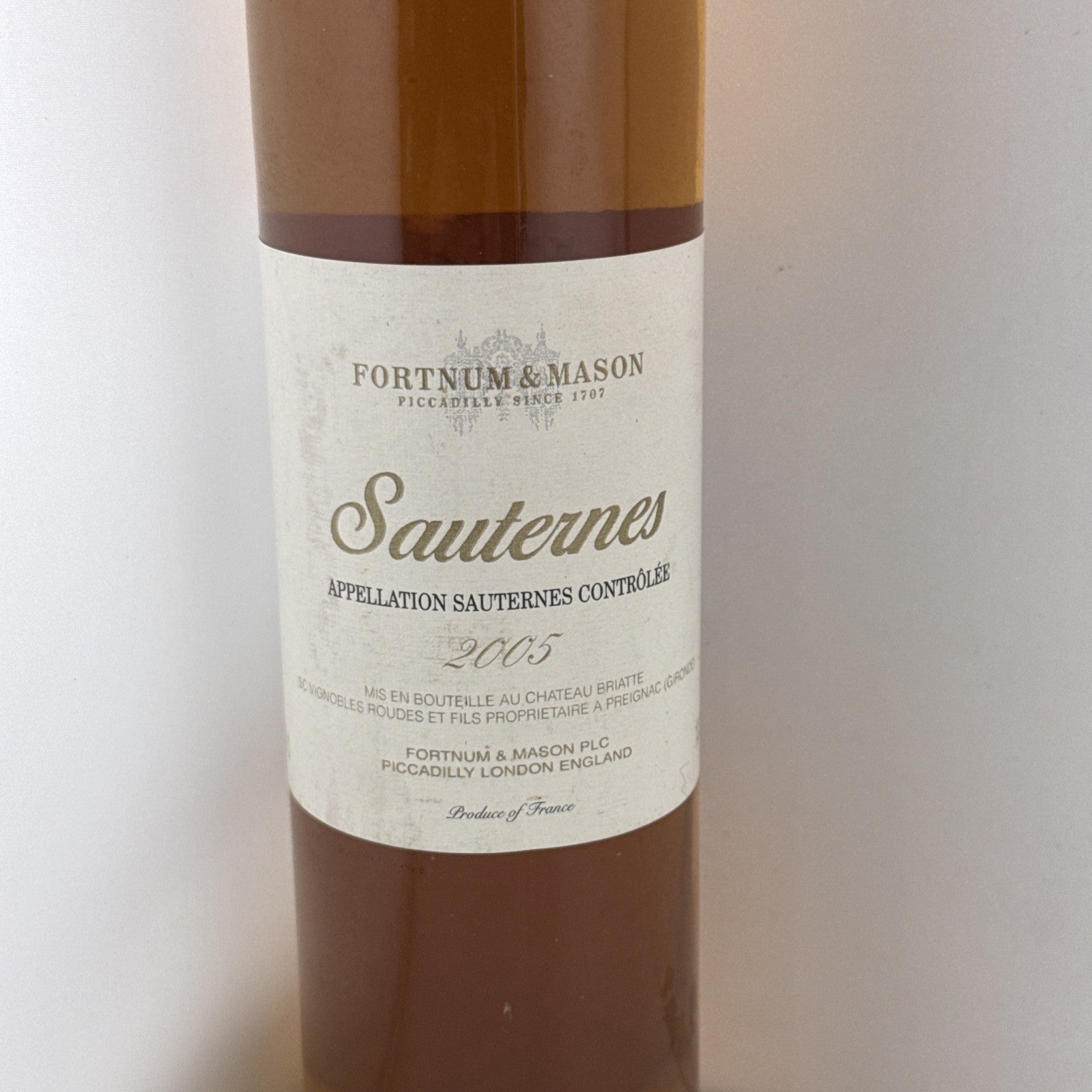 Fortnum & Mason Sauternes 2005 Château Briatte Dessert Wine