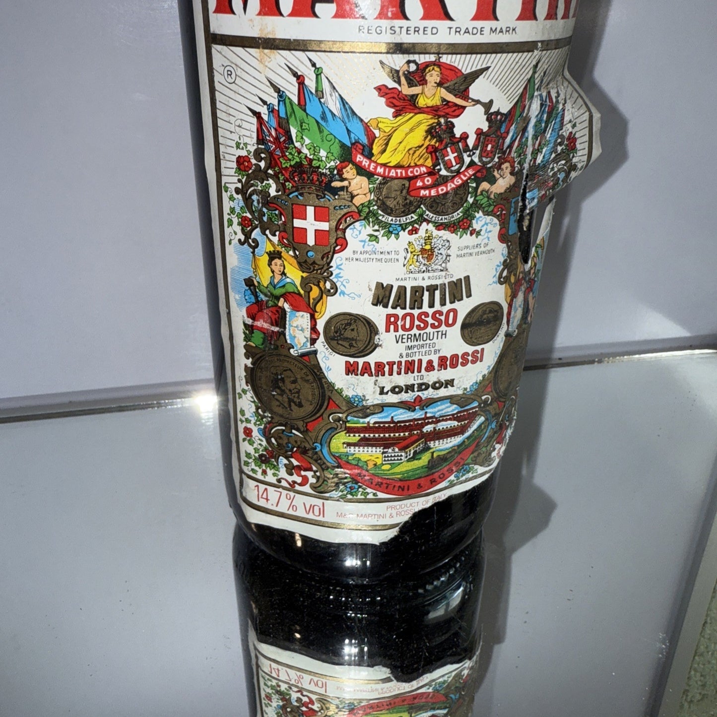 MARTINI Rosso 1.5L VERMOUTH 1980/1990s Tatty Labels Sealed Vintage Bargain
