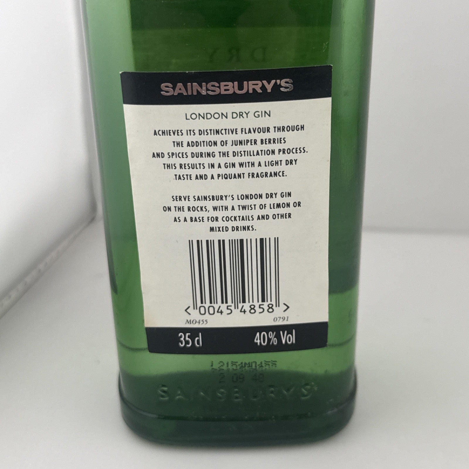 Vintage Sainsbury’s Dry London Gin 35cl 40% 1990s