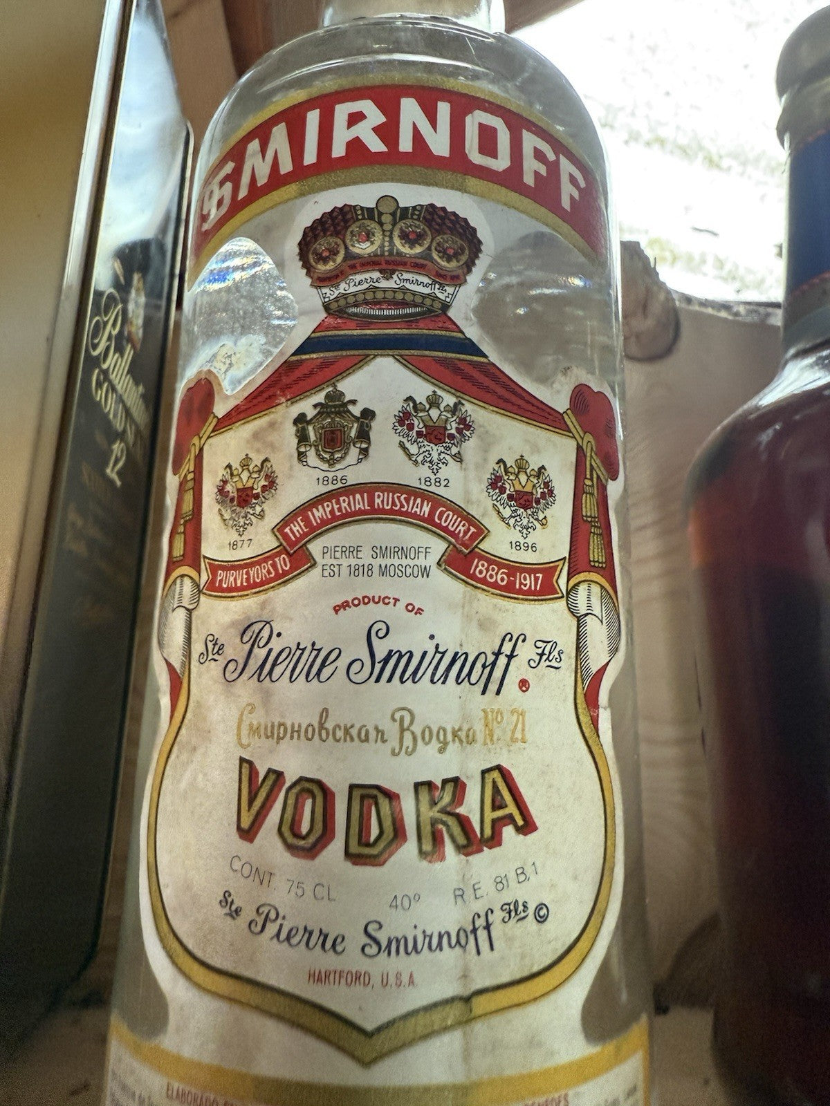 Smirnoff bottled 1970s 80% proof Vodka 1 L mature aged Unique Flavour