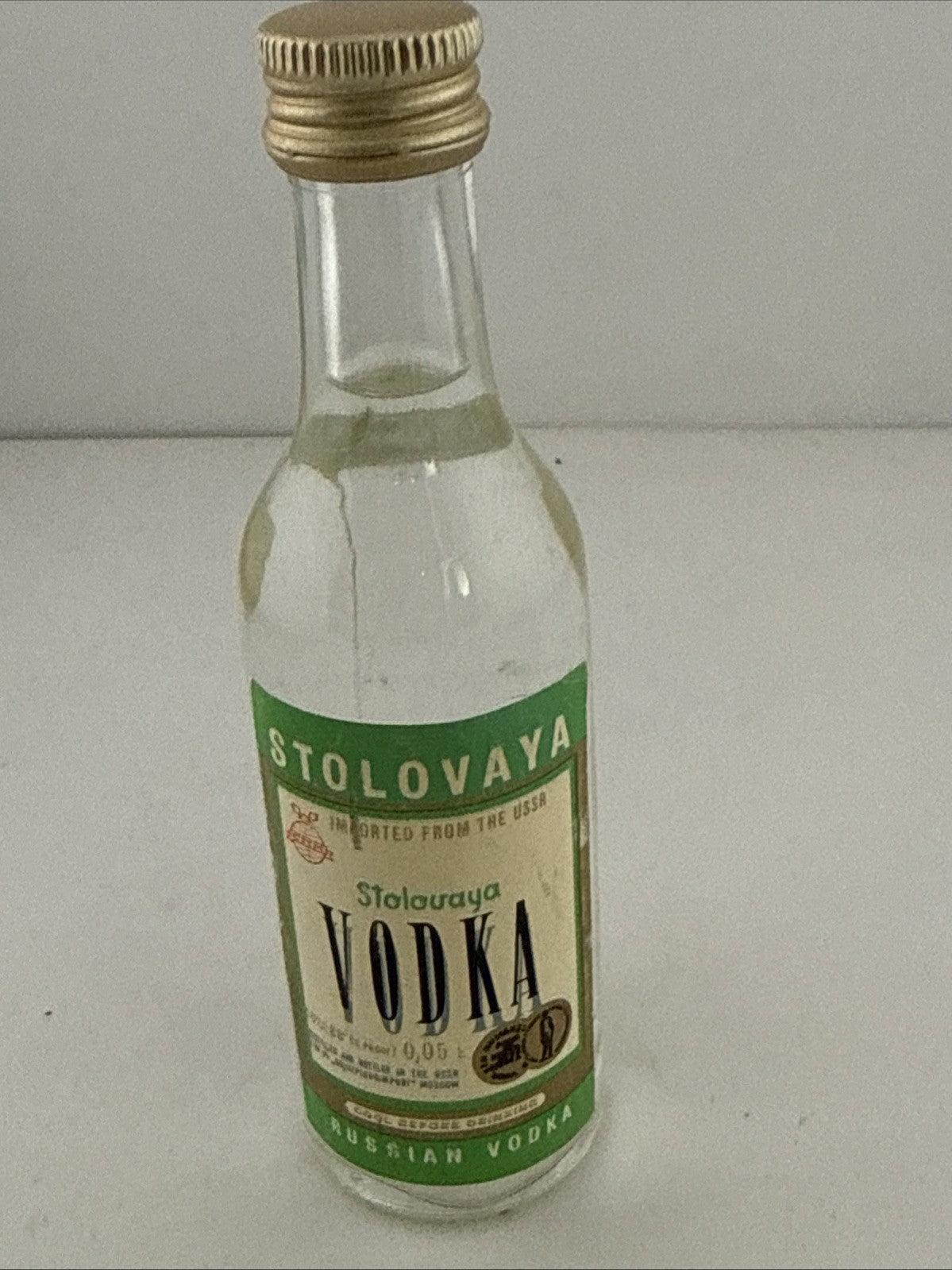 Vintage Stolovaya Vodka Miniature 5cl USSR Soviet Export Mini Bottle