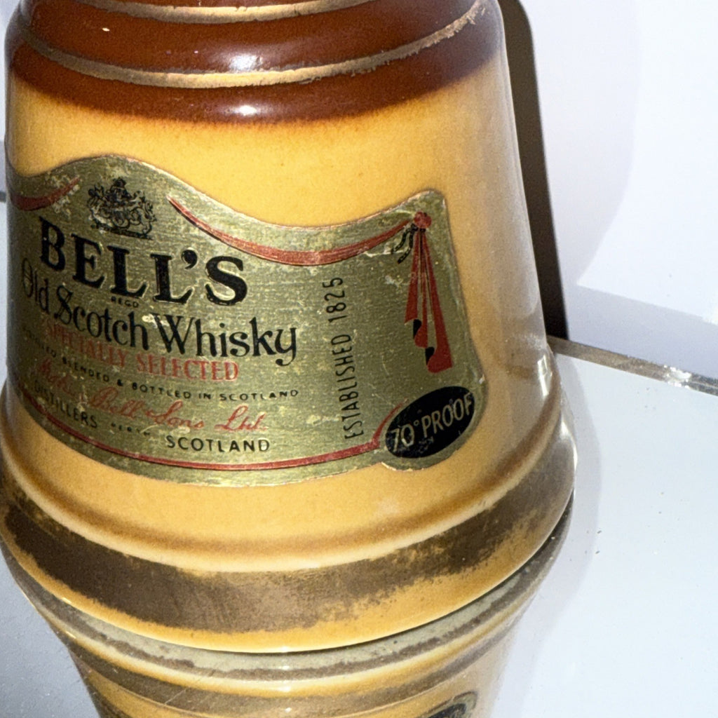 Bells Old Scotch Whisky Mini Decanter  70 Proof 6 2/3 Floz 1970s