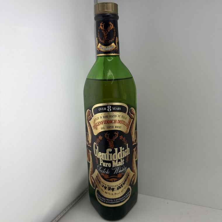 Glenfiddich Pure Malt 75cl 86 US Proof c1979 Early Label ( Written On Label)box