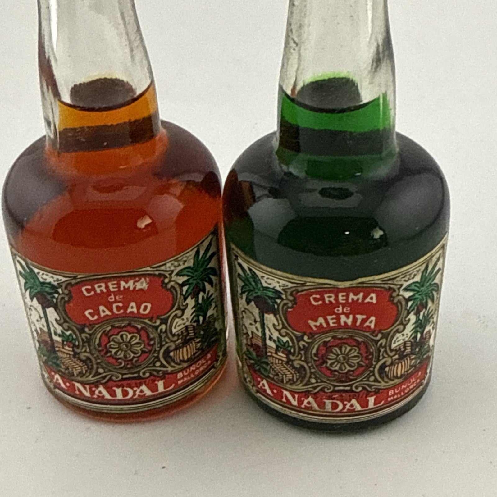 Vintage 1970s Anadal Crema de Cacao & Menta Miniatures 5cl Pair