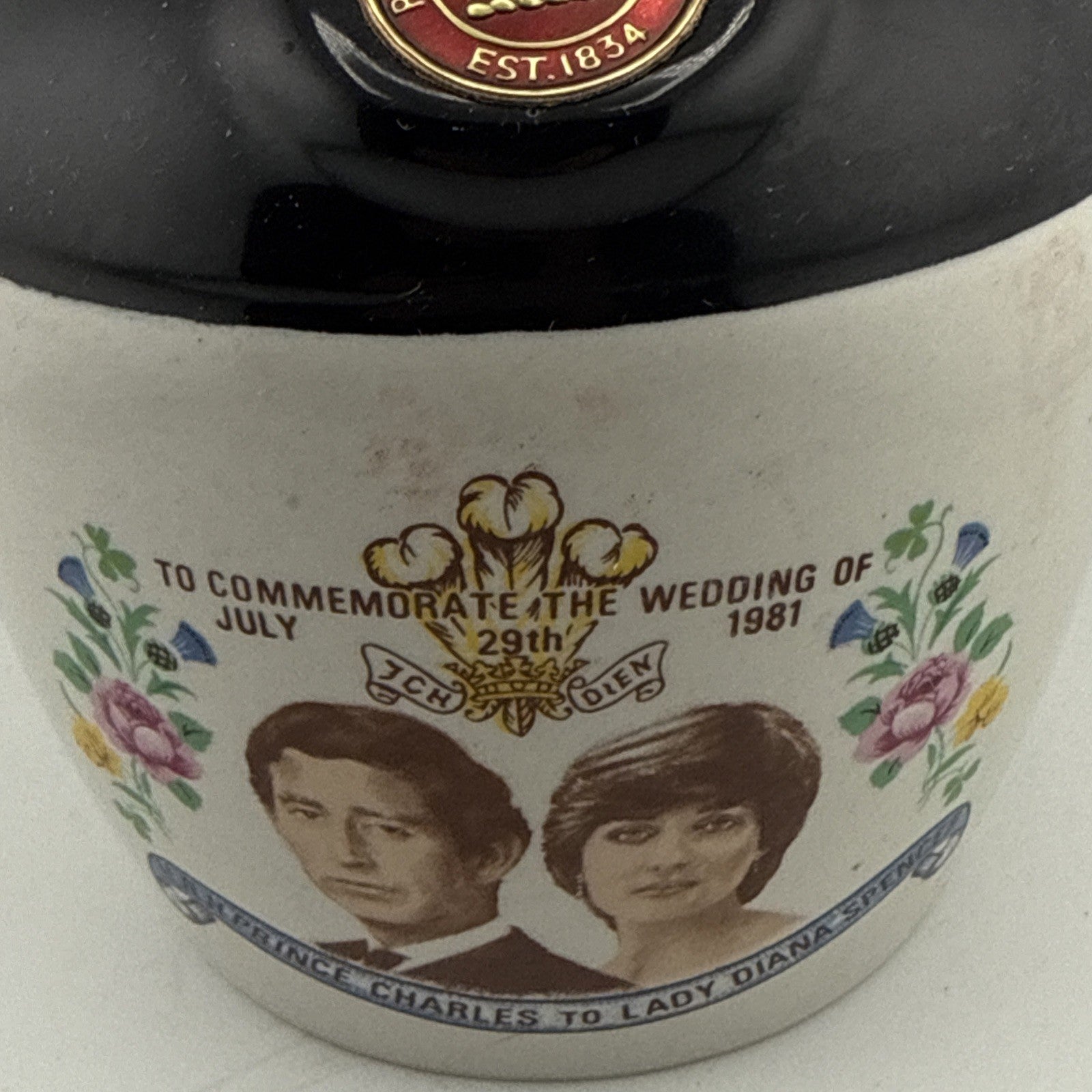 Rutherford’s 12 Year Old Scotch Whisky Jug Decanter Charles & Diana 1981