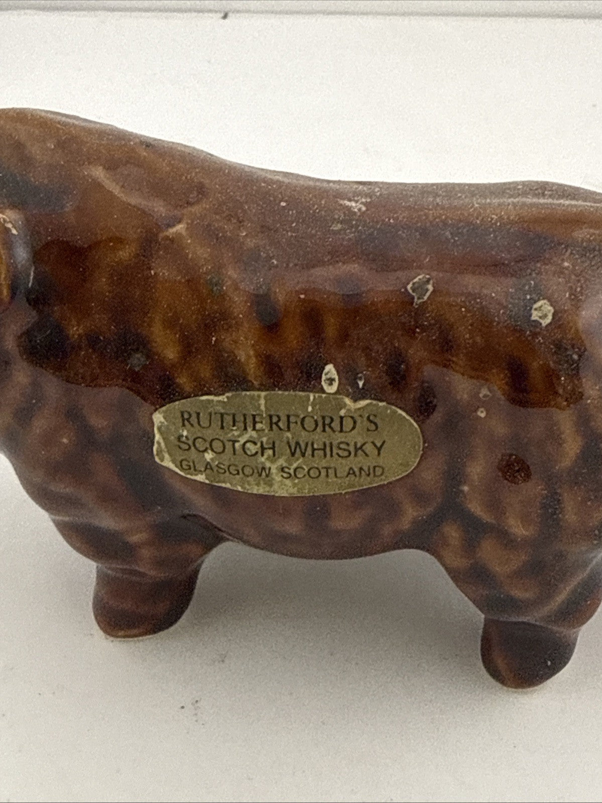Vintage Rutherford’s Scotch Whisky Sheep Ceramic Decanter Glasgow Scotland