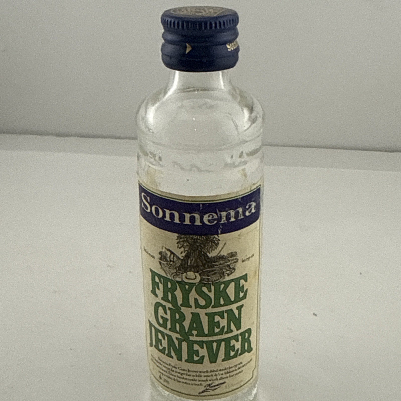 Vintage Sonnema Fryske Graen Jenever Miniature Bottle Dutch Gin