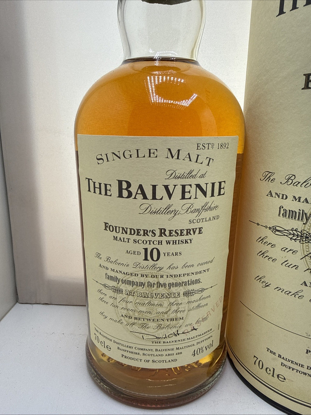 Balvenie Founder’s Reserve 10 Year Old Single Malt 70cl 40% Boxed Approx 1990s