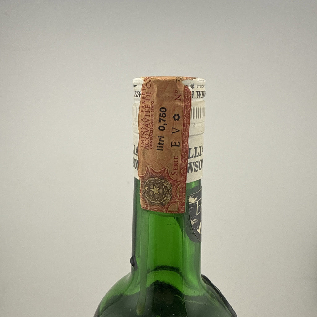 William Lawson’s Blend; label and import stamp date it to the 1980s.