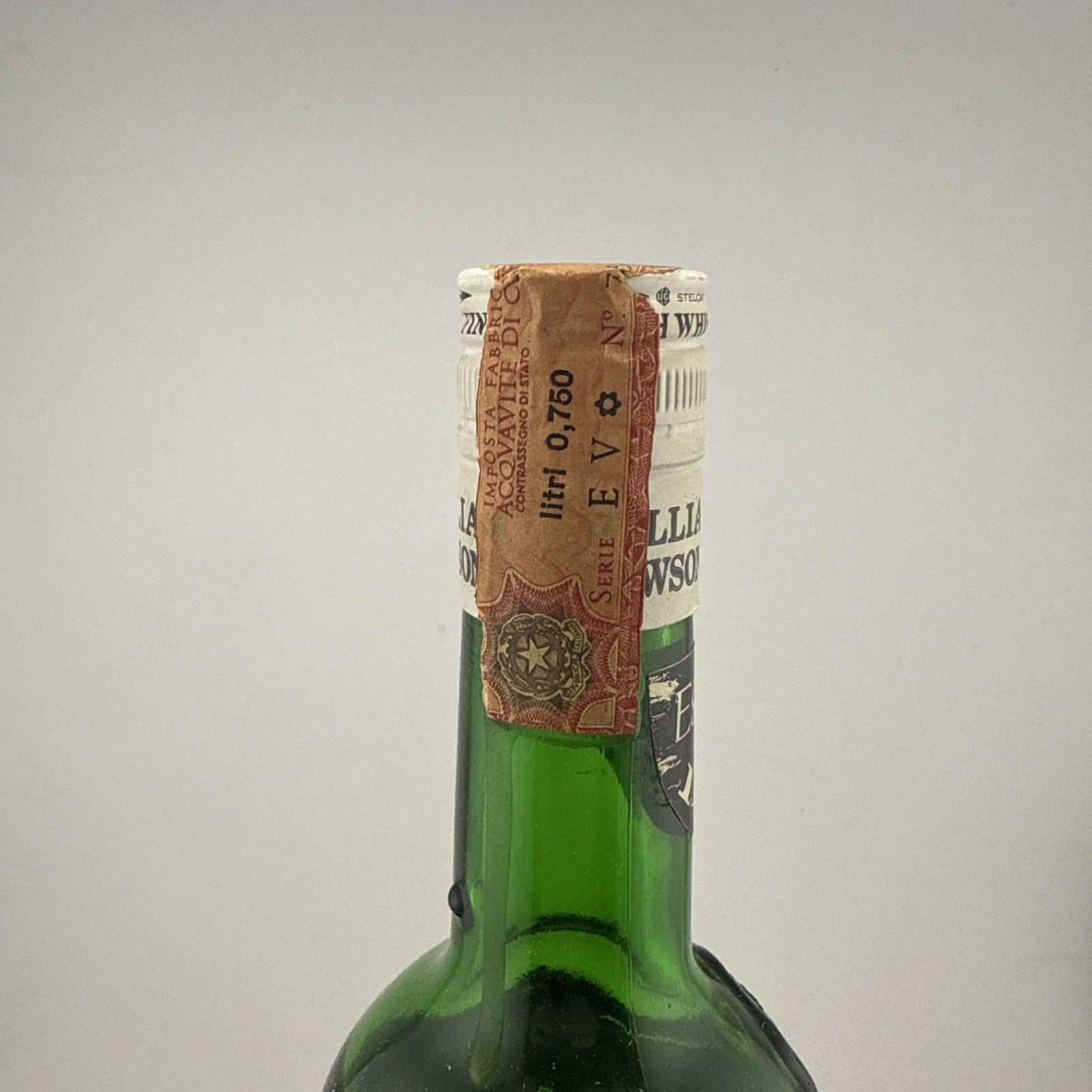 William Lawson’s Blend; label and import stamp date it to the 1980s.