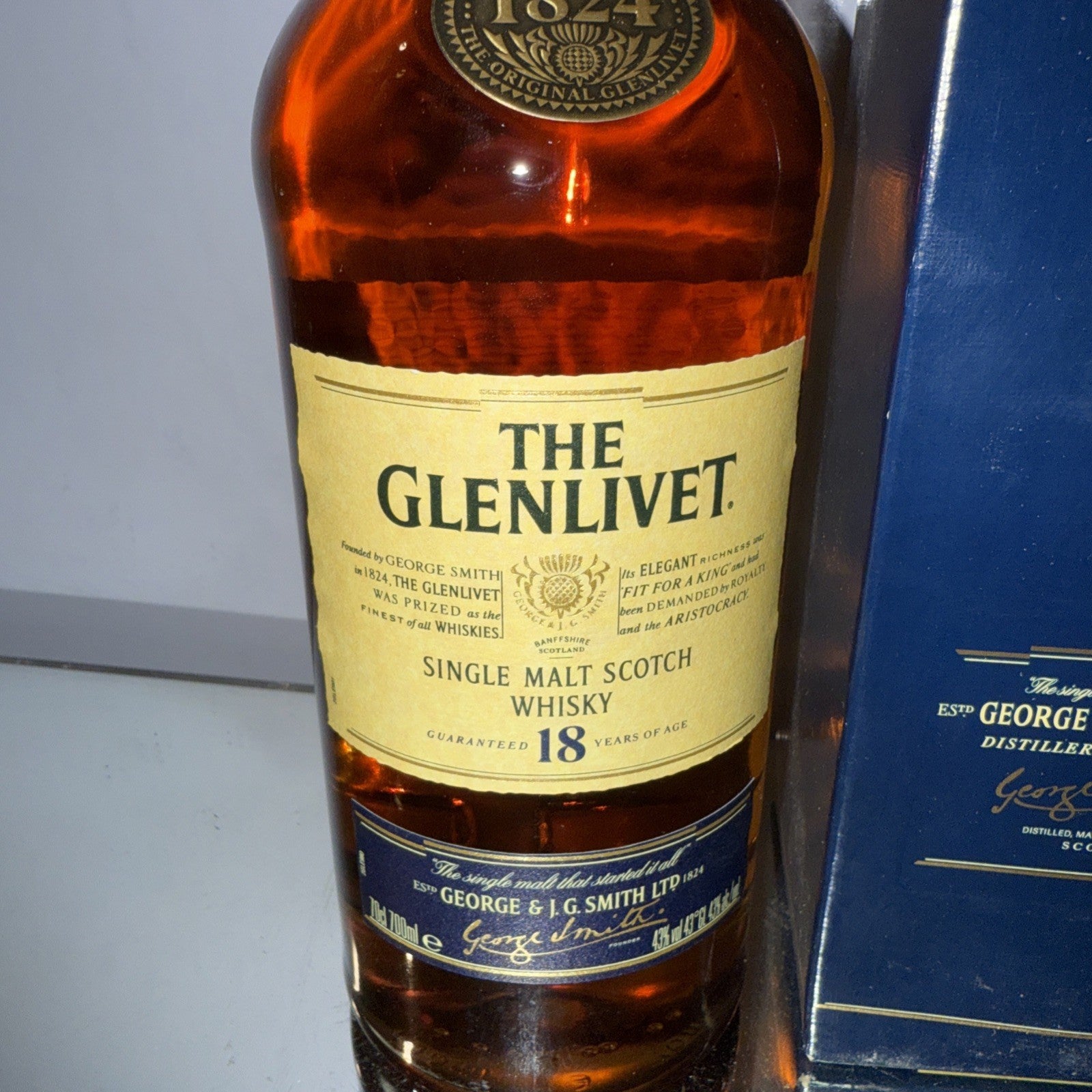 The Glenlivet 18 Year Old Single Malt Scotch Whisky (70cl, 40% ABV) 1990s Bottle