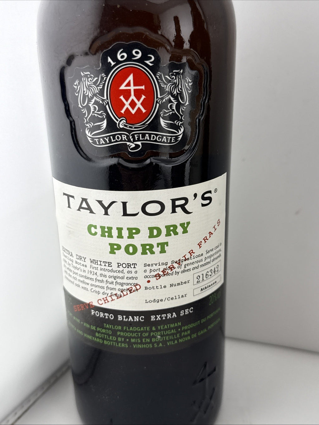Vintage Taylor’s Chip Dry Extra Dry White Port 75cl 20% ABV
