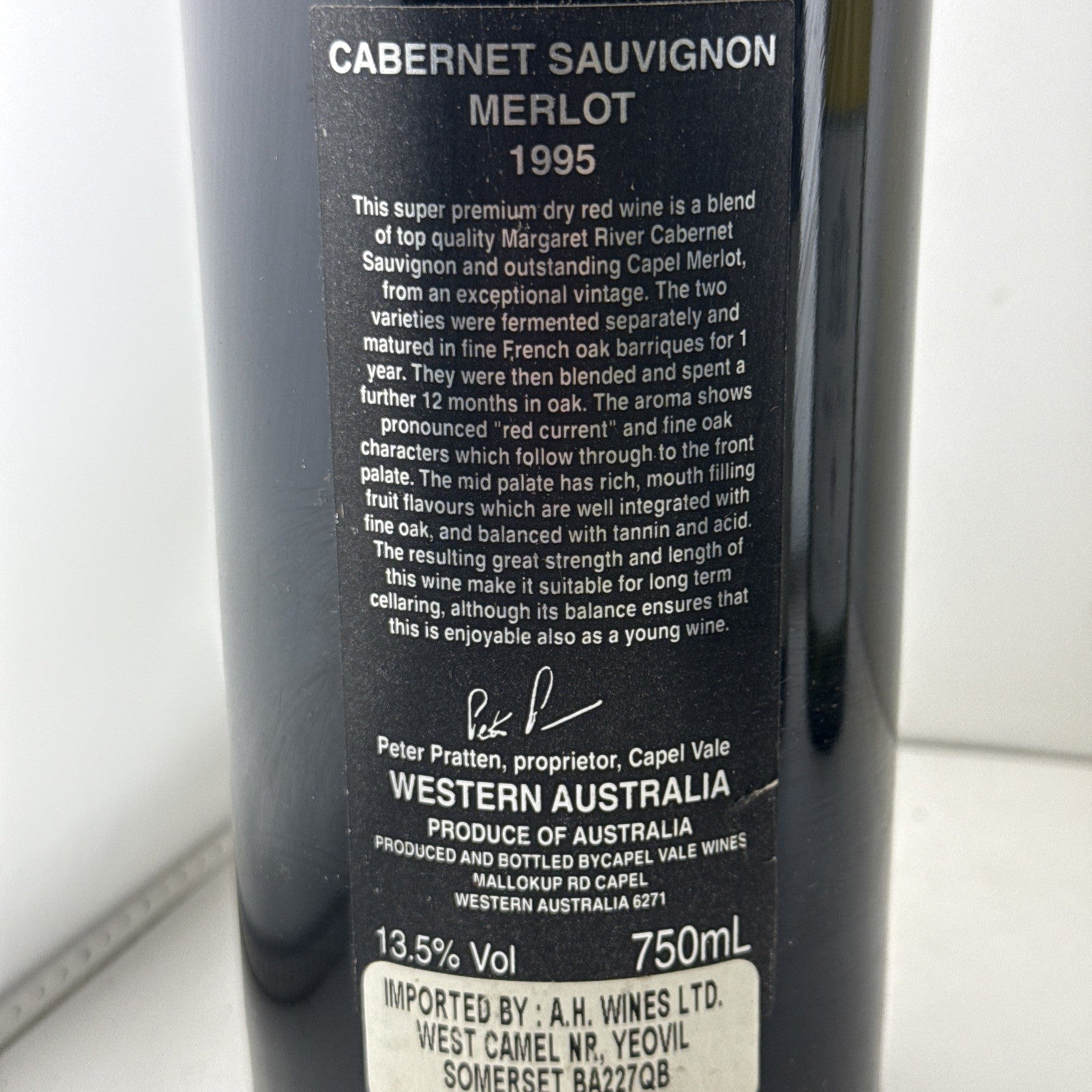 Capel Vale Hovercroft Cabernet Sauvignon Merlot 1995 Australia 750ml