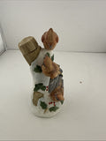 Vintage 1985 Ski Country Cedar Waxwings Ceramic Bird Decanter Figurine Empty