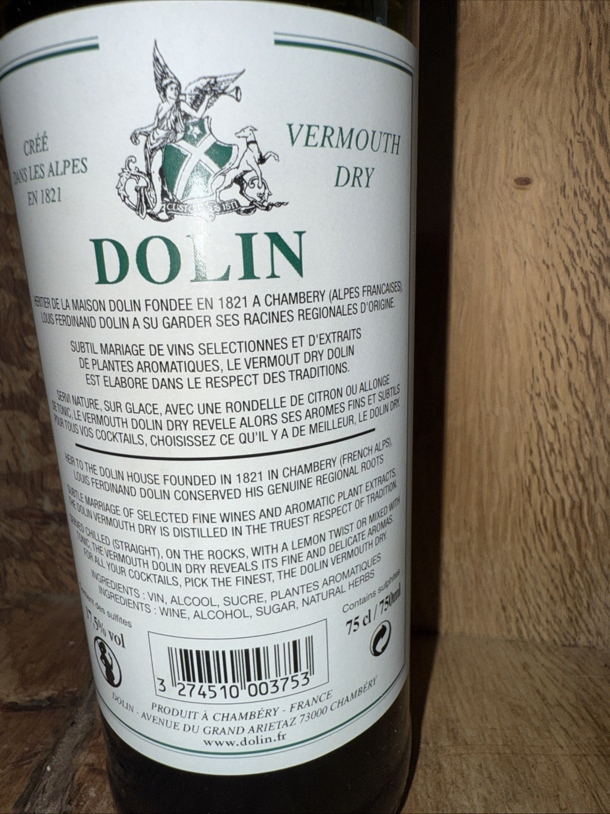 Dolin Dry Vermouth Bottled 1990s