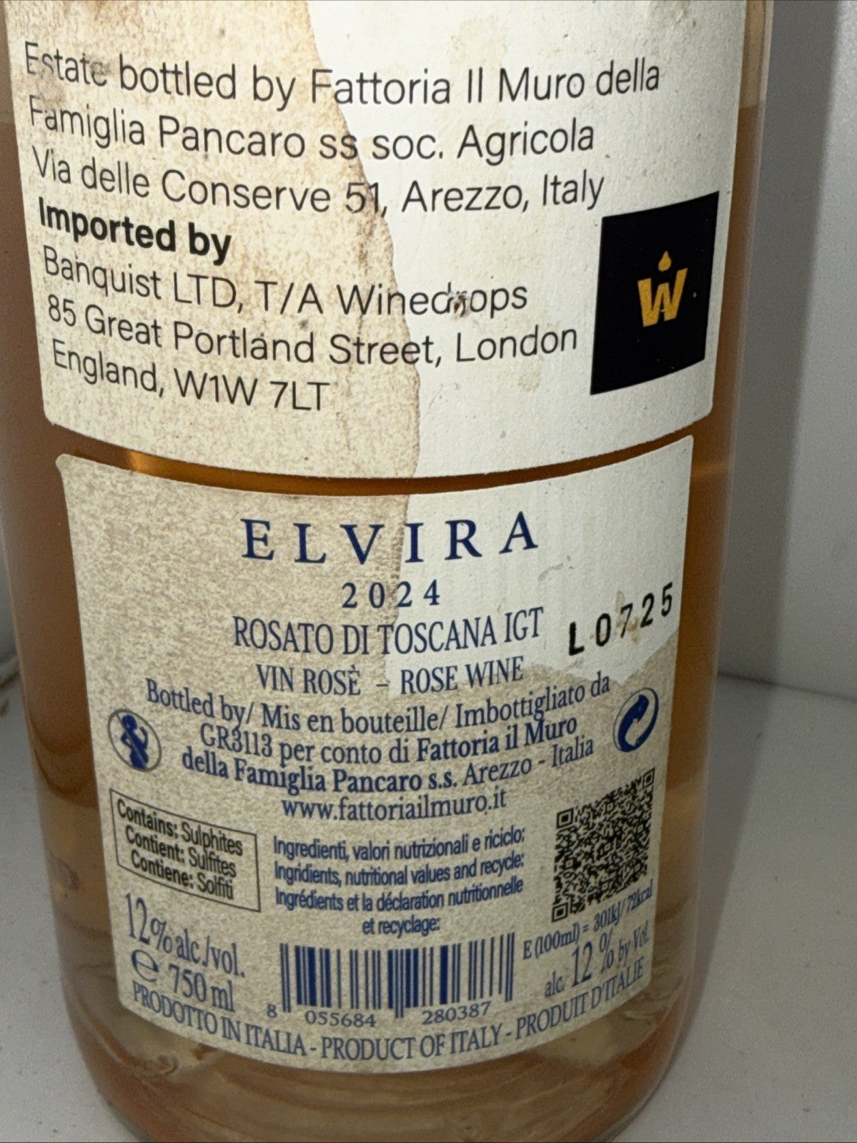Fattoria il Muro Elvira Rosato 2024 Toscana Rosé 75cl 12%
