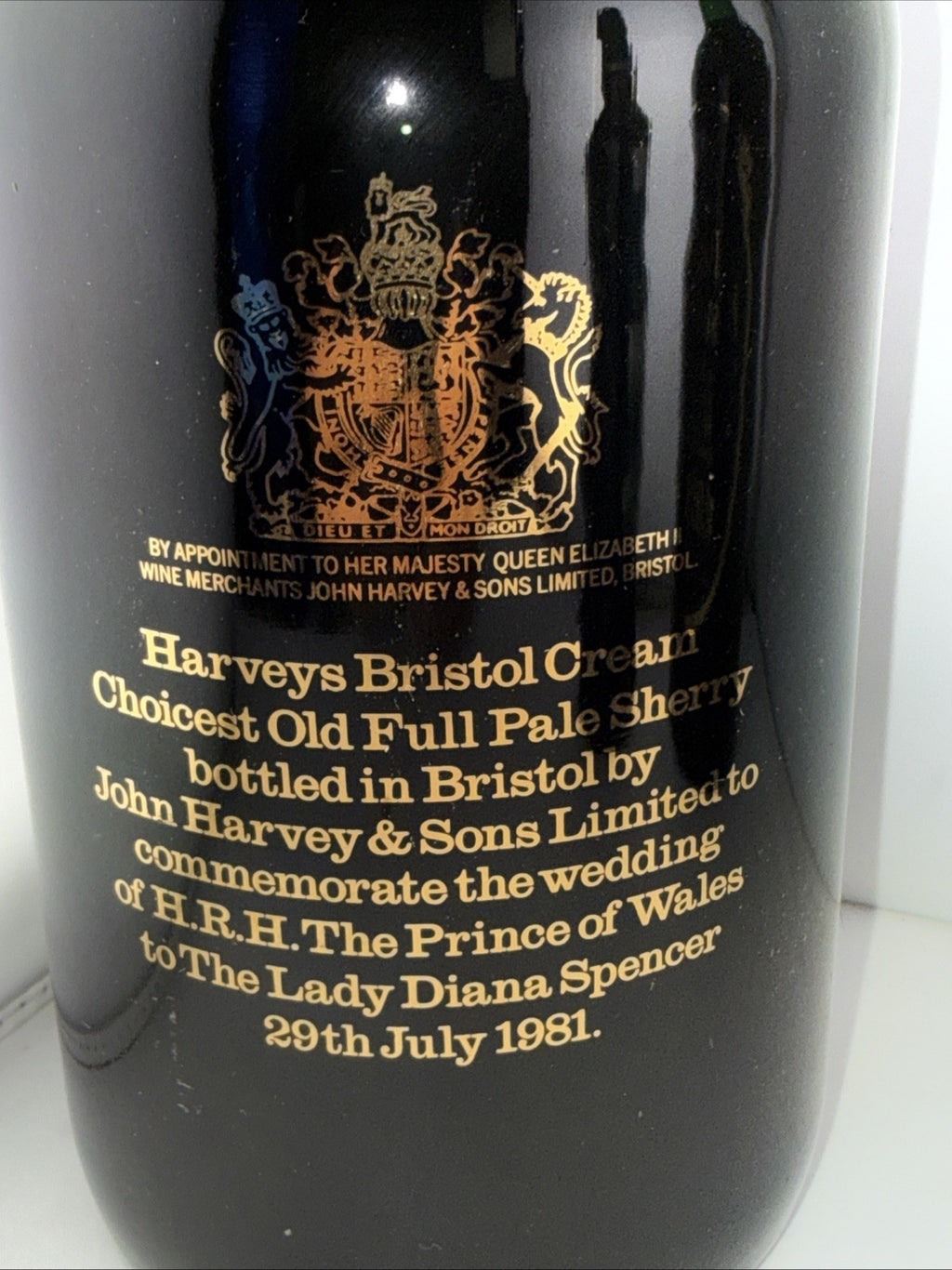 Harvey's Bristol Cream Sherry 1.5l 1981 Charles And Diana Wedding vintage VGC